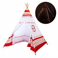 Cort mare cu LEDuri Play Tepee Alb-Rosu Sunny Cort mare cu LEDuri Play Tepee Alb-Rosu Sunny